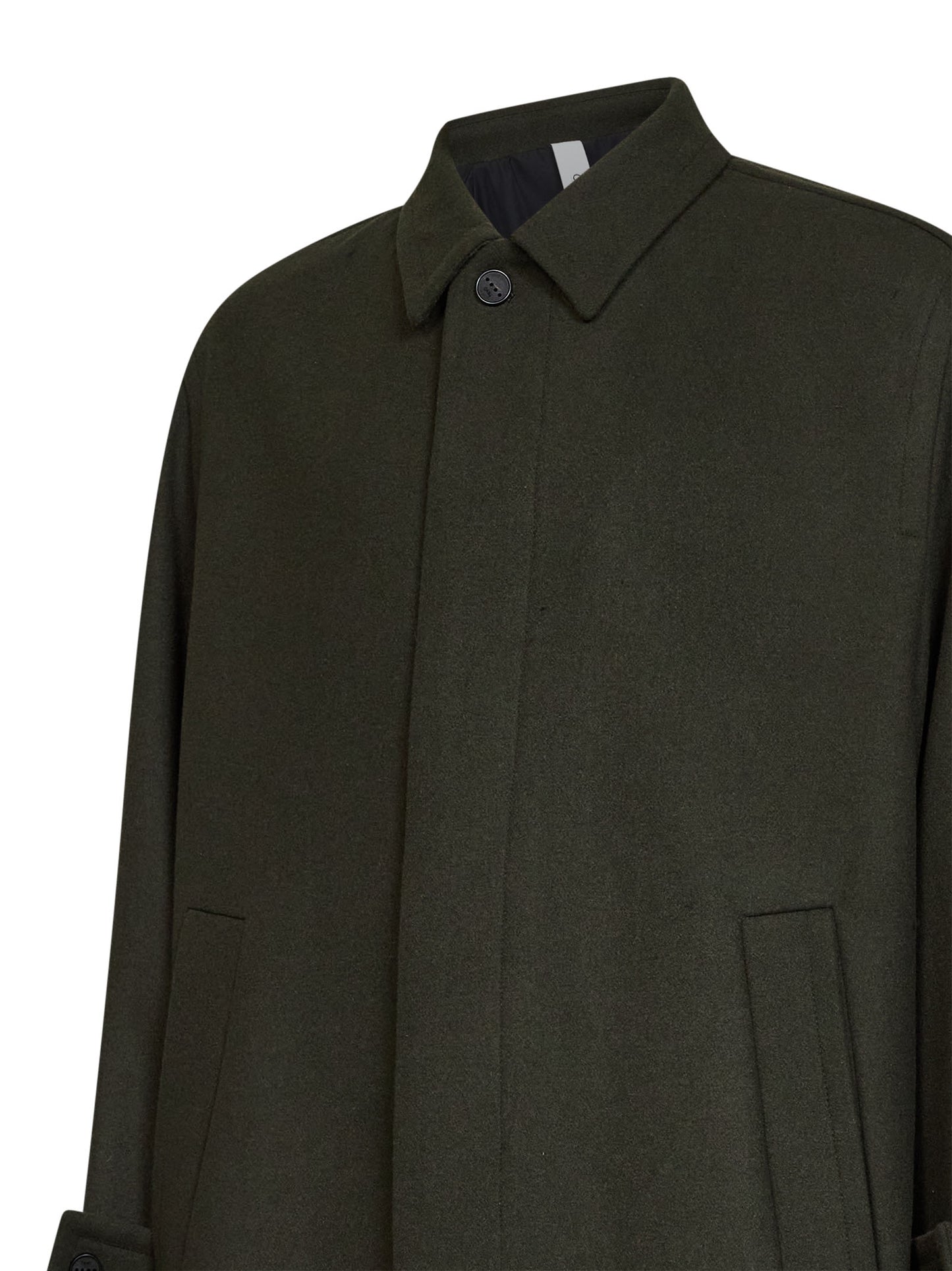 Green wool-blend Baia del Monaco long trench coat