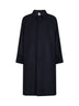 Trench lungo Baia del Monaco in misto lana blu navy