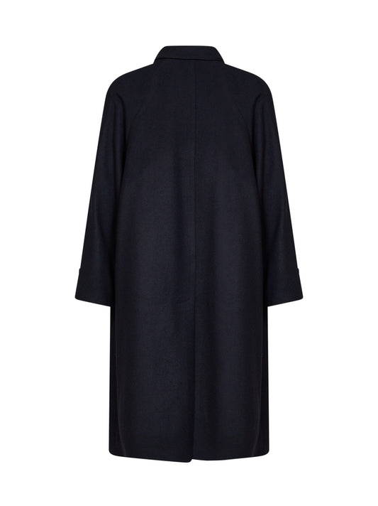 Navy blue wool-blend Baia del Monaco long trench coat