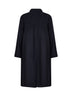 Trench lungo Baia del Monaco in misto lana blu navy
