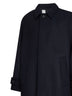 Trench lungo Baia del Monaco in misto lana blu navy