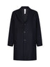 Cappotto monopetto Cassano in misto lana blu navy