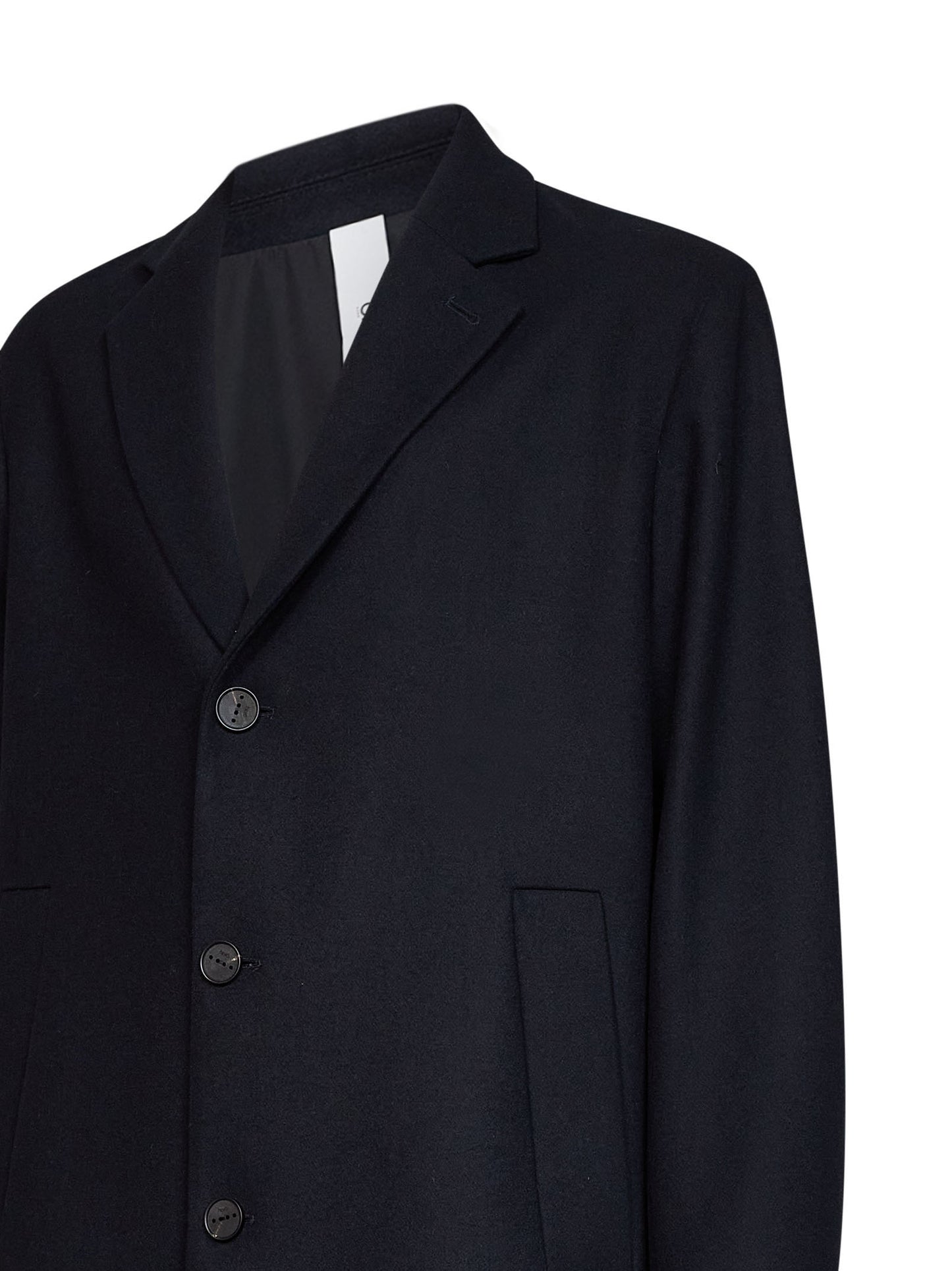 Cappotto monopetto Cassano in misto lana blu navy