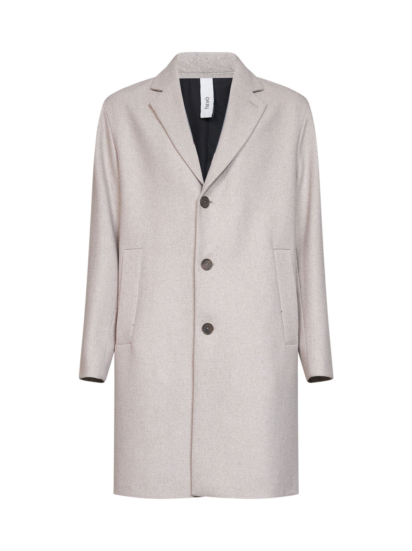 Cappotto monopetto Cassano in misto lana greige