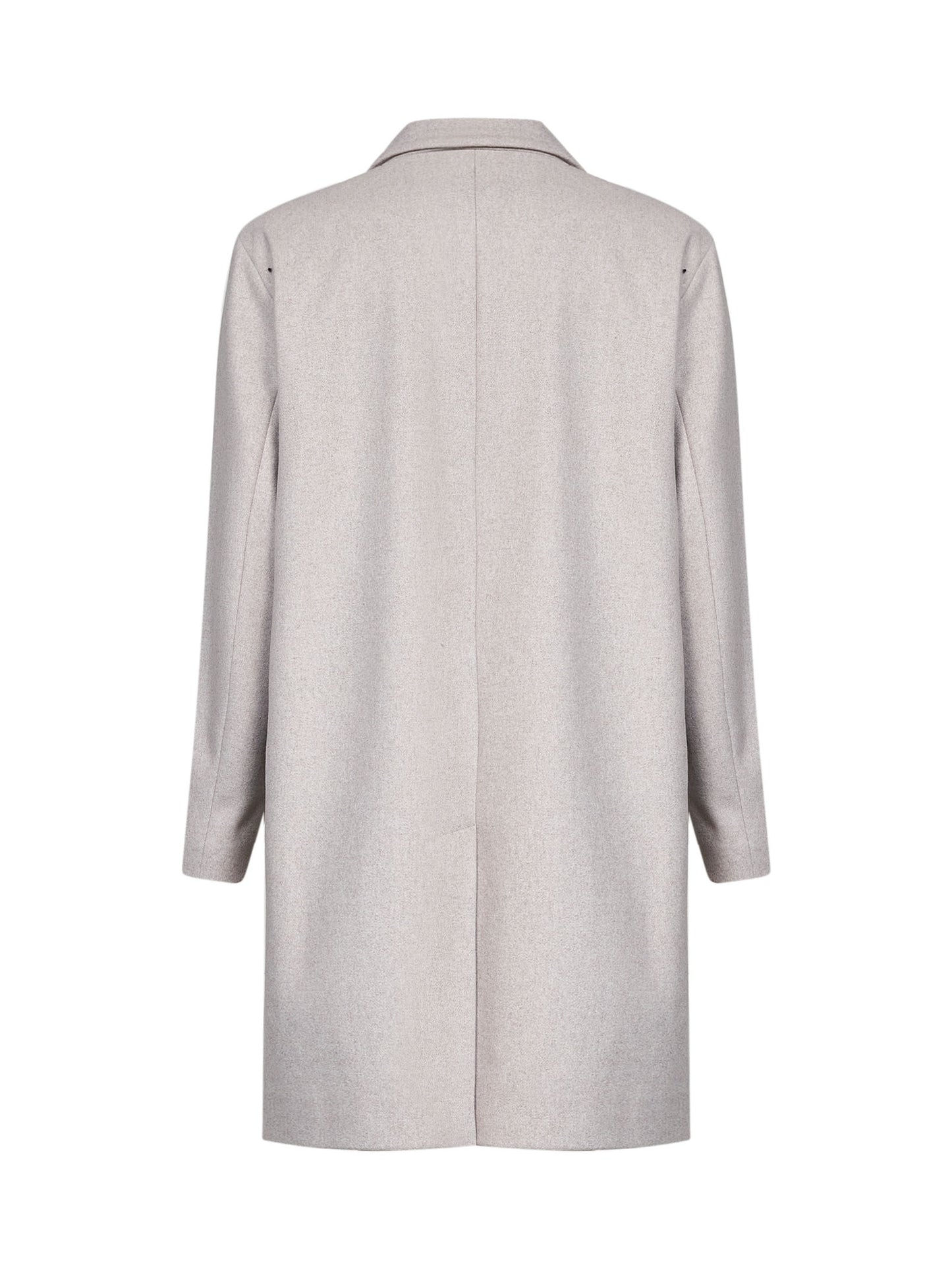 Cappotto monopetto Cassano in misto lana greige