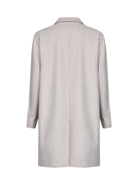 Greige wool-blend Cassano single-breasted coat<BR/>