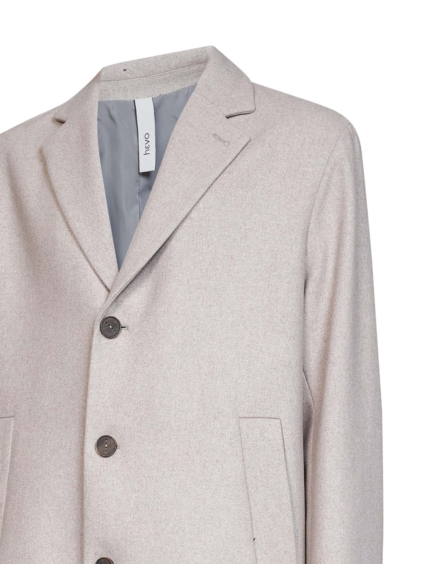 Cappotto monopetto Cassano in misto lana greige