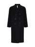 Black double wool Erchie double-breasted coat