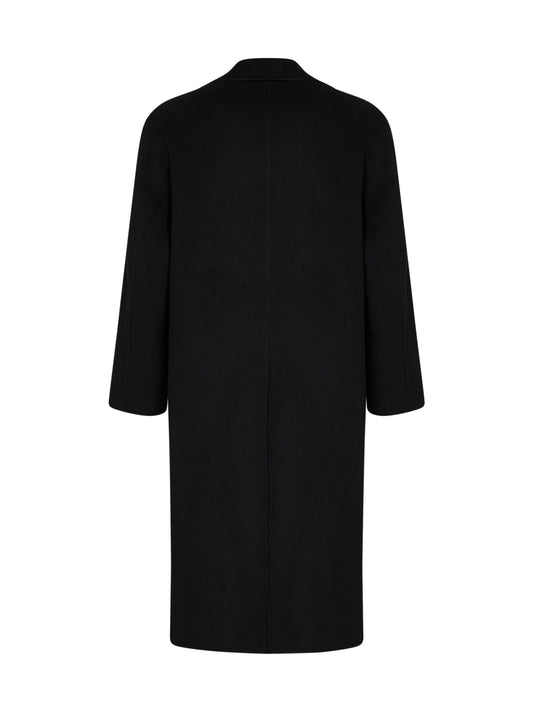 Black double wool Erchie double-breasted coat