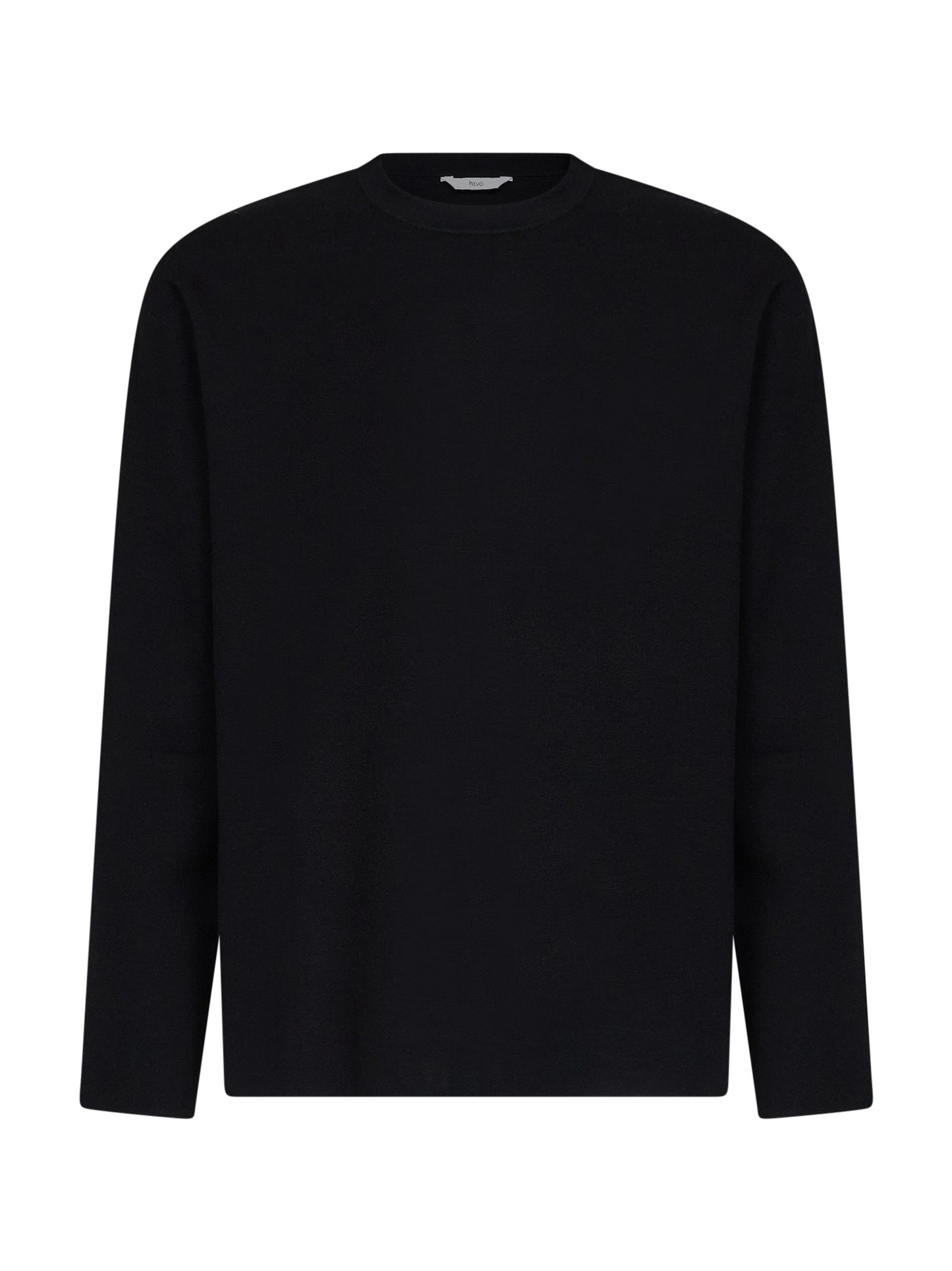 Black compact viscose-blend knit Fiumara sweater