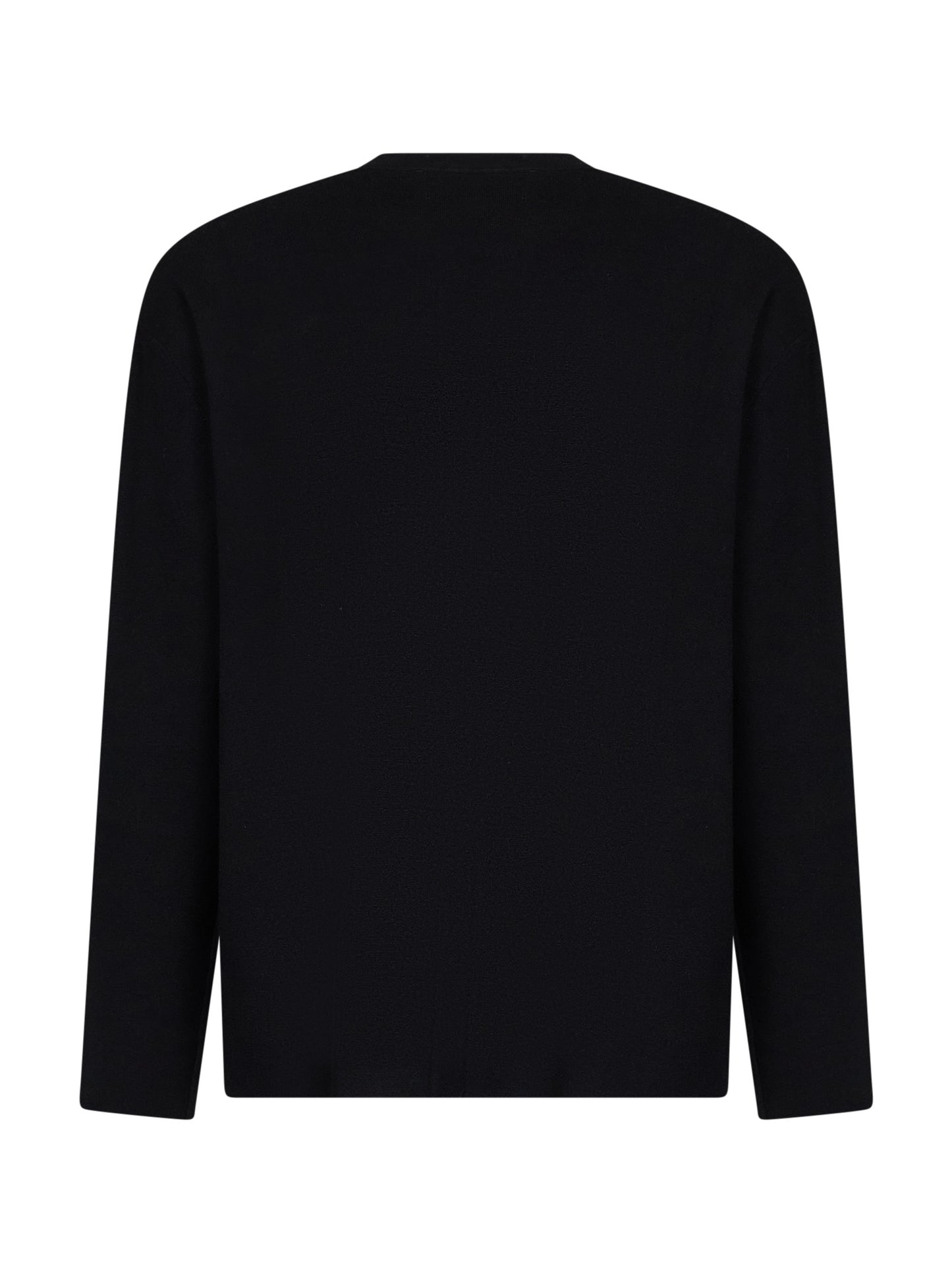 Black compact viscose-blend knit Fiumara sweater