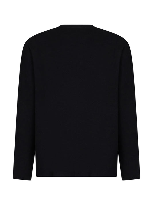 Black compact viscose-blend knit Fiumara sweater