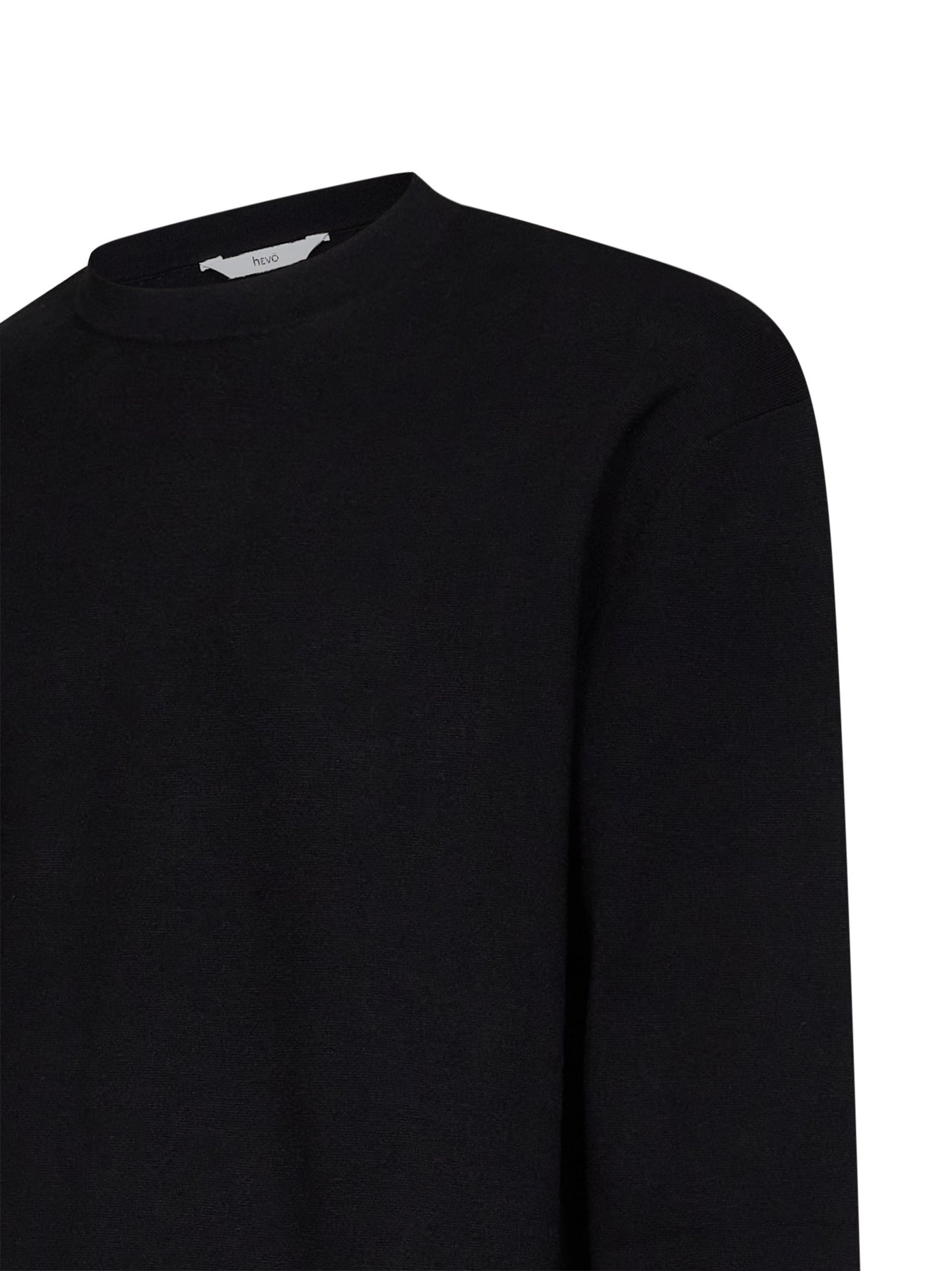 Black compact viscose-blend knit Fiumara sweater