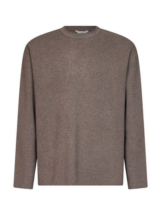 Taupe compact viscose-blend Fiumara top<BR/>