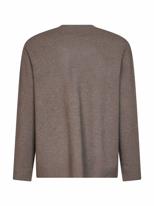 Taupe compact viscose-blend Fiumara top<BR/>