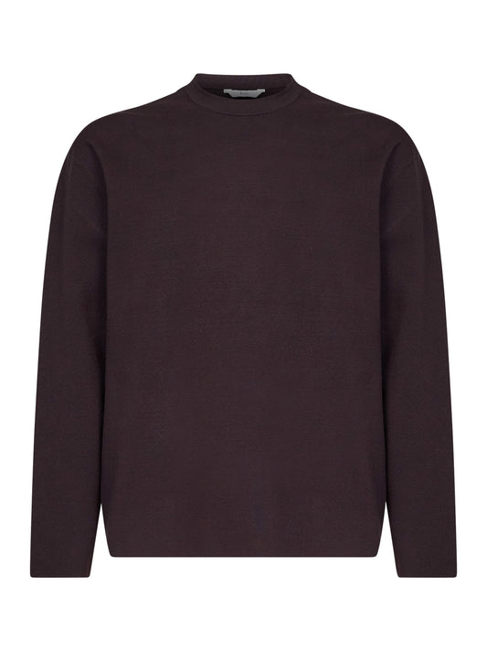 Dark brown compact viscose-blend Fiumara top