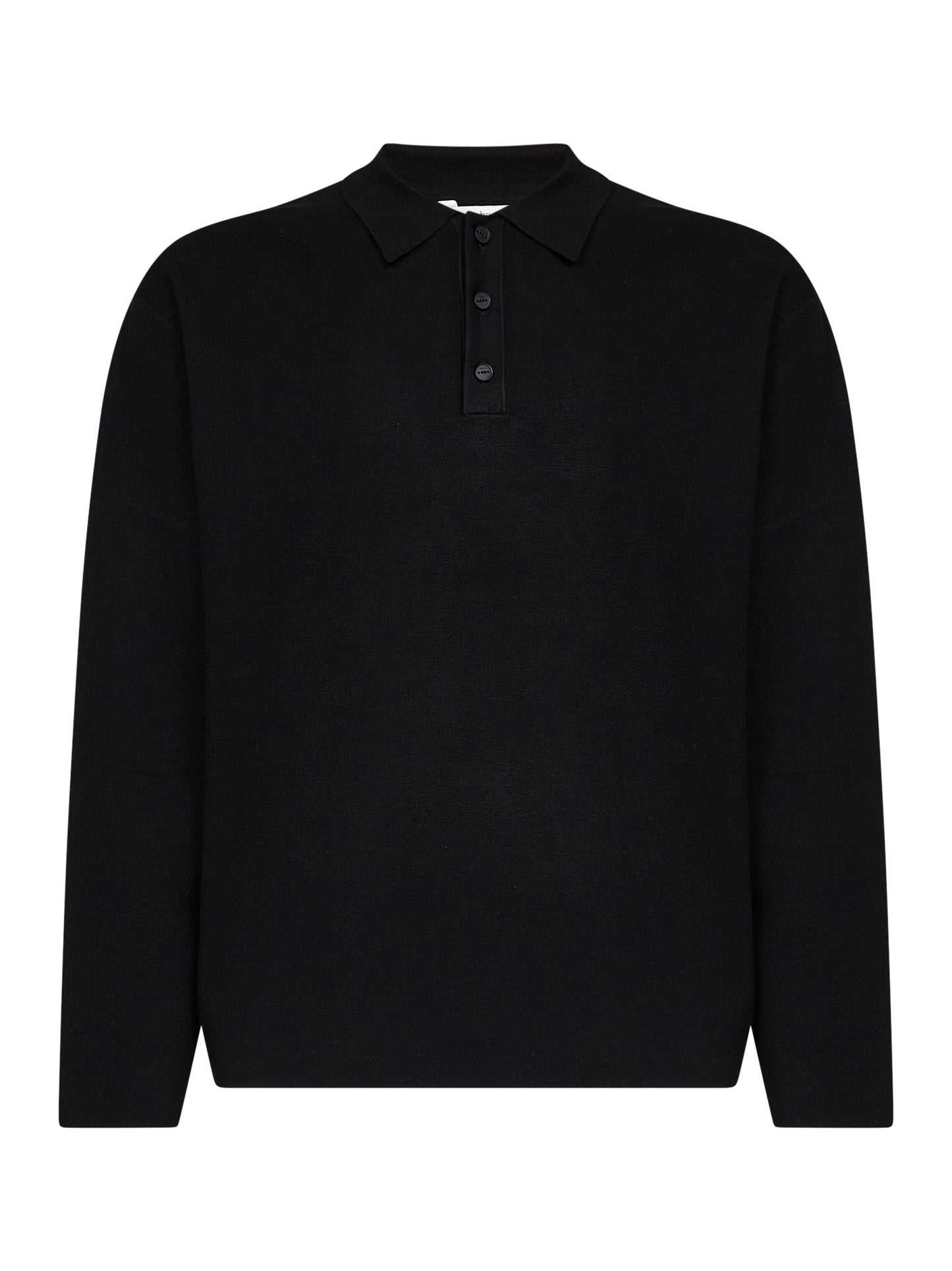 Polo Mar Grande in misto viscosa compatta nera<BR/>