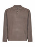 Taupe compact viscose-blend knit Mar Grande polo shirt