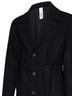 Black wool-blend Ostuni single-breasted belted coat