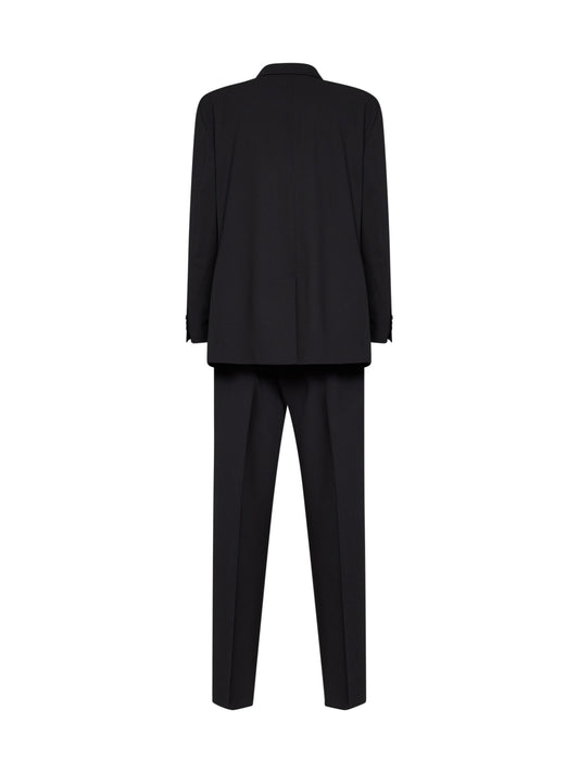 Black stretch canvas Rodi double-breasted suit