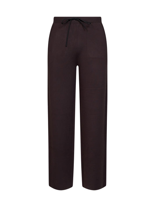Dark brown compact knit Torre Mozza sweatpants