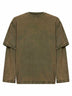 Dust olive jersey AMBRO double-sleeve sweatshirt