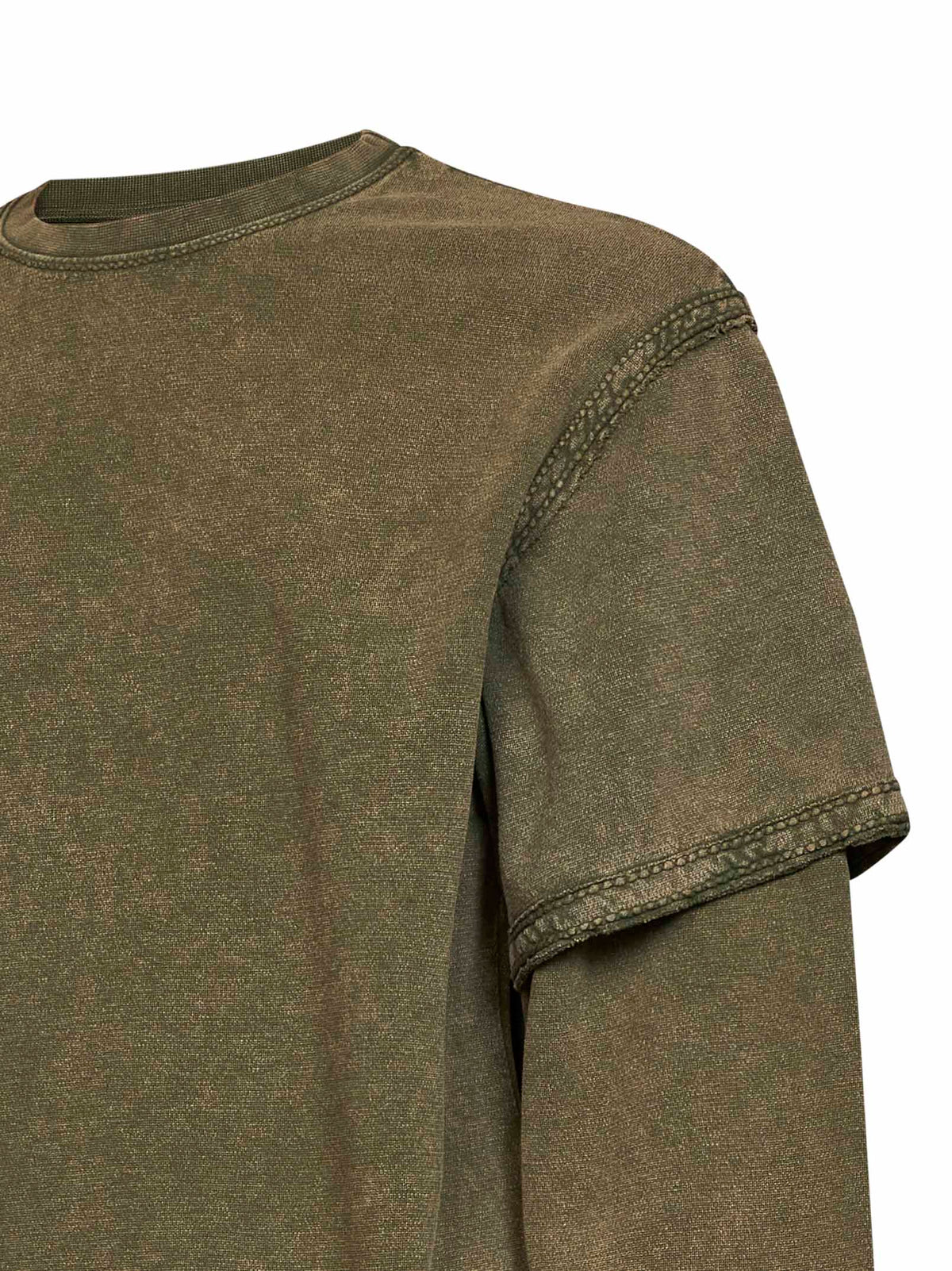 Dust olive jersey AMBRO double-sleeve sweatshirt