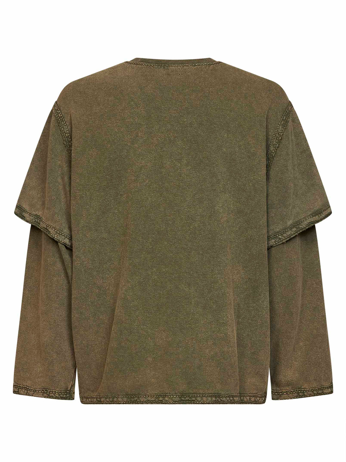 Dust olive jersey AMBRO double-sleeve sweatshirt