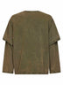 Dust olive jersey AMBRO double-sleeve sweatshirt