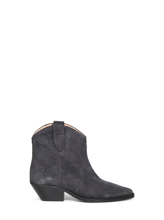 Washed black suede Dewina western ankle boots