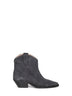 Washed black suede Dewina western ankle boots