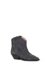 Washed black suede Dewina western ankle boots