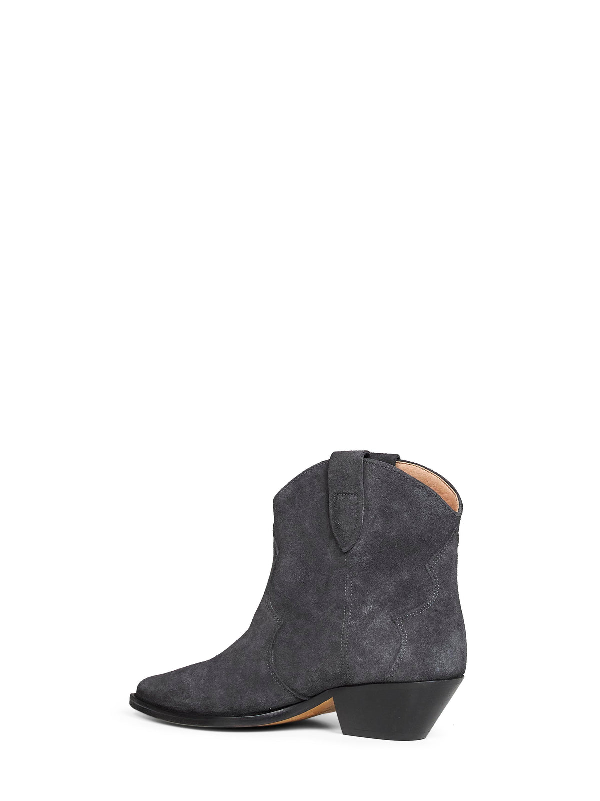Washed black suede Dewina western ankle boots