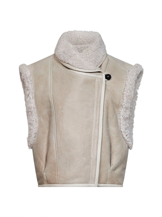 Gilet Alime-Gf in montone ecrù