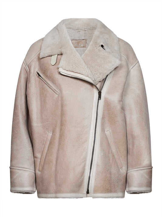 Ecru Adelina-Gb sheepskin jacket