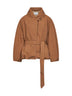 Camel textured gabardine Volinda belted coat