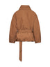 Camel textured gabardine Volinda belted coat