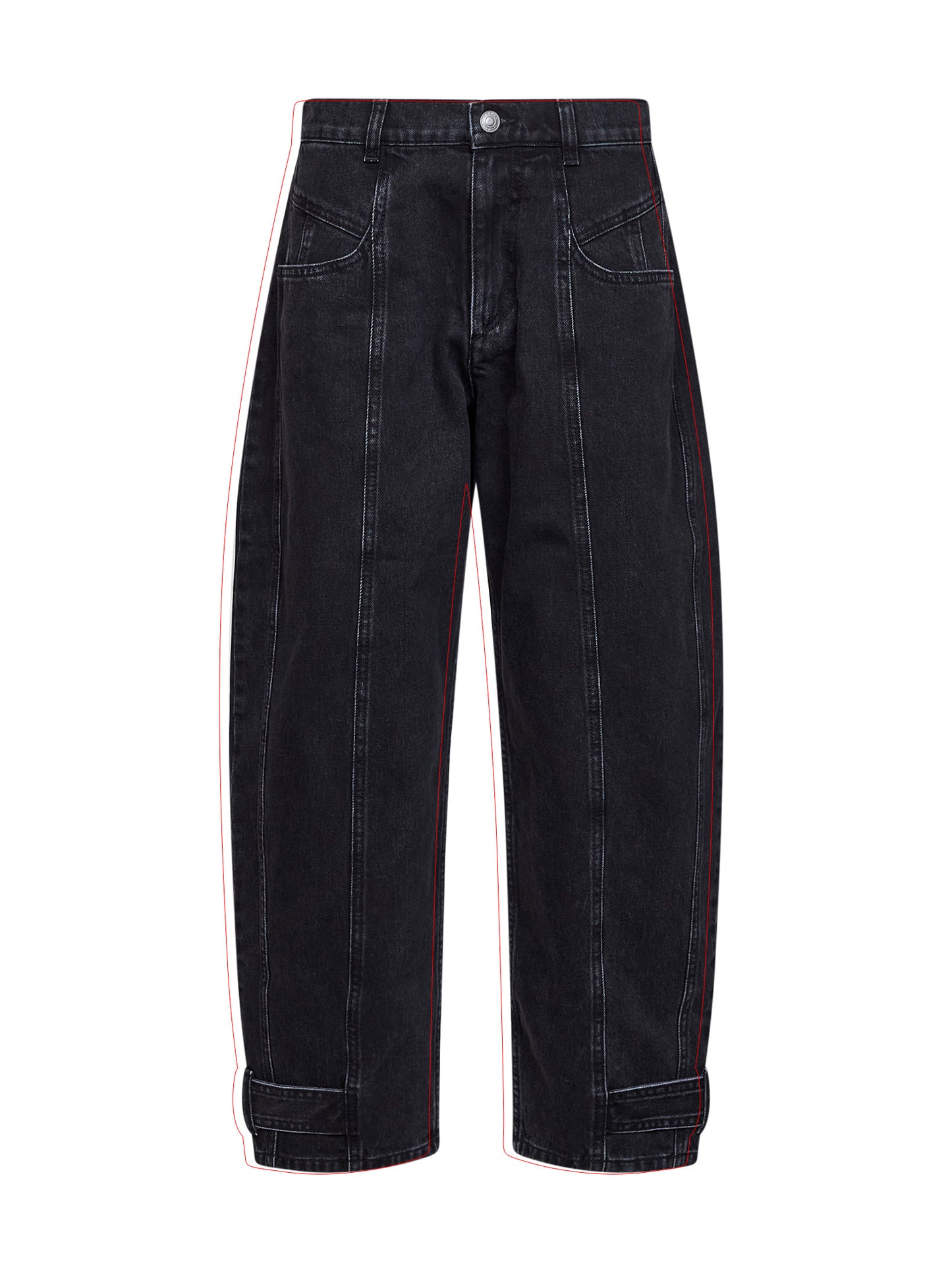 Black cotton denim Leya barrel jeans