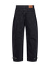 Black cotton denim Leya barrel jeans