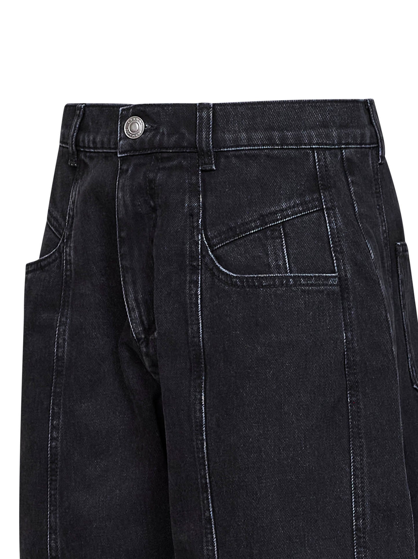 Black cotton denim Leya barrel jeans