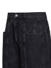 Black cotton denim Leya barrel jeans