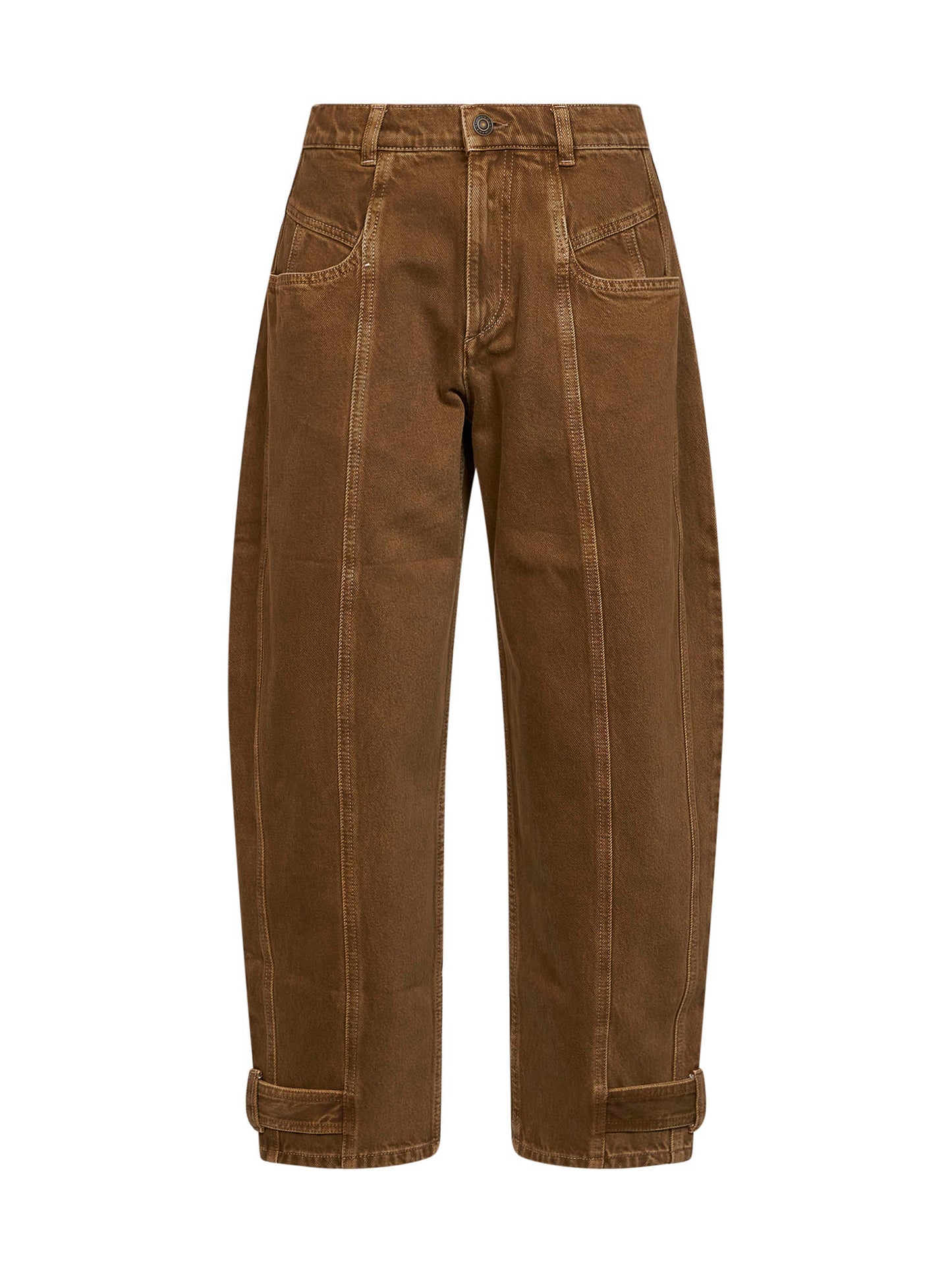 Jeans barrel Leya in denim di cotone bronzo