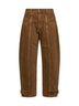 Jeans barrel Leya in denim di cotone bronzo