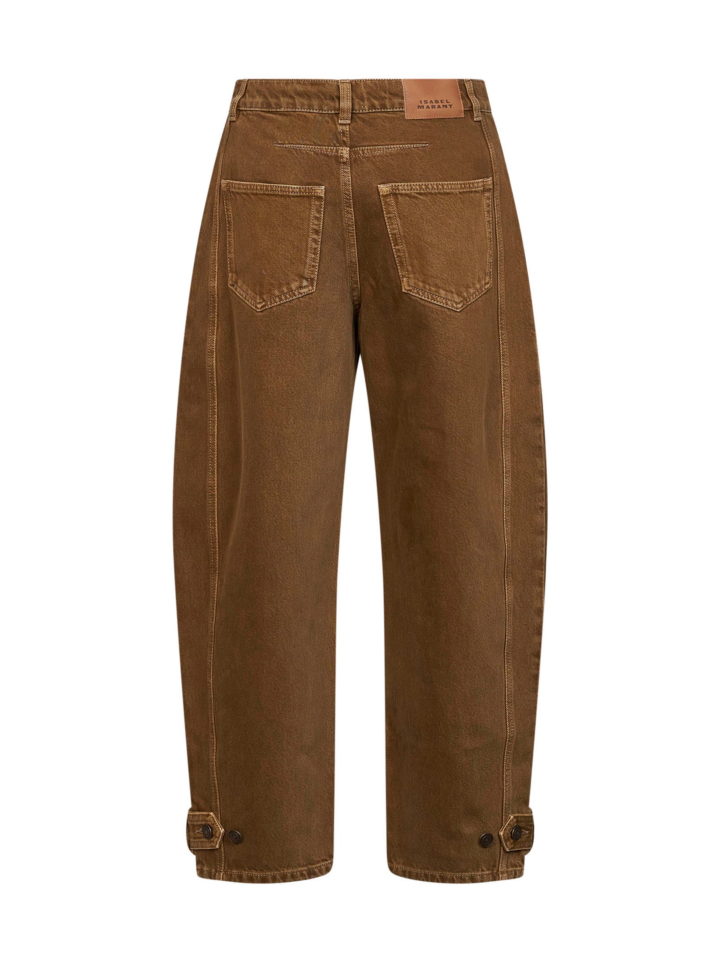 Jeans barrel Leya in denim di cotone bronzo