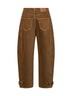 Jeans barrel Leya in denim di cotone bronzo