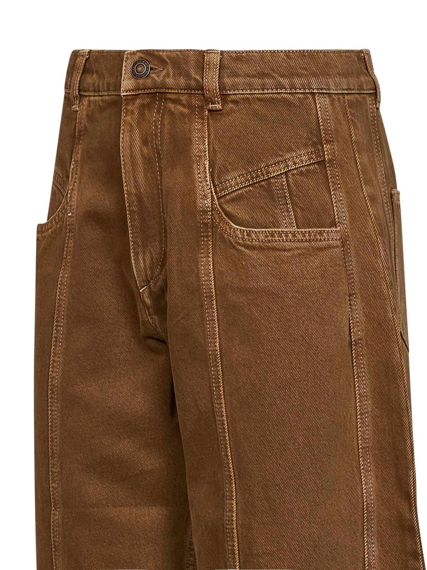 Jeans barrel Leya in denim di cotone bronzo