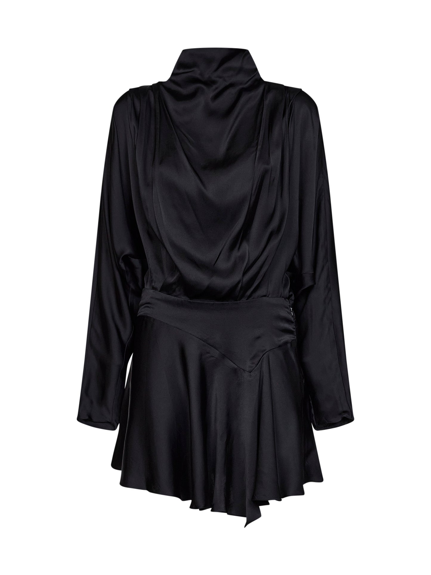 Miniabito drappeggiato Neline in raso nero