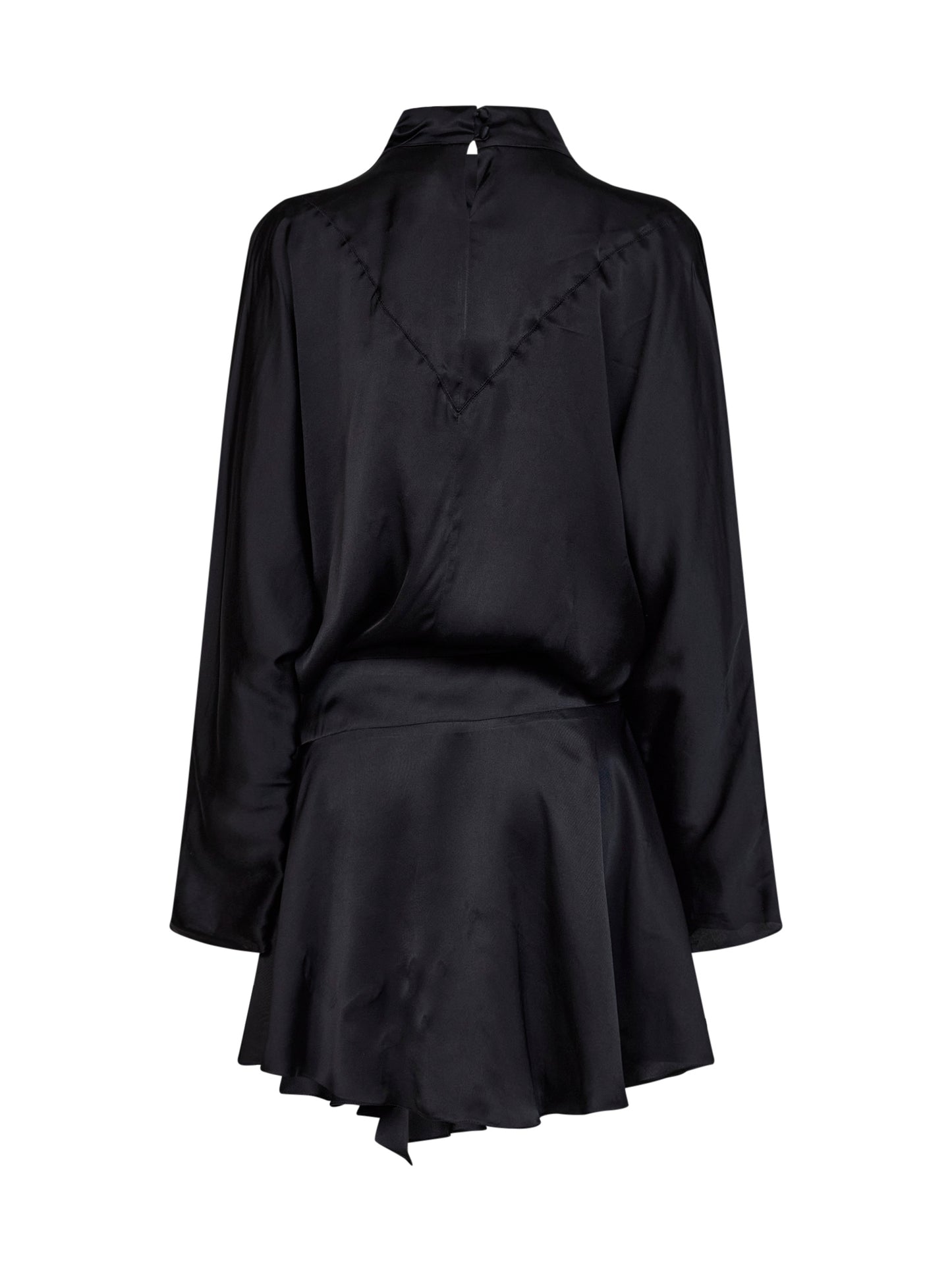 Miniabito drappeggiato Neline in raso nero