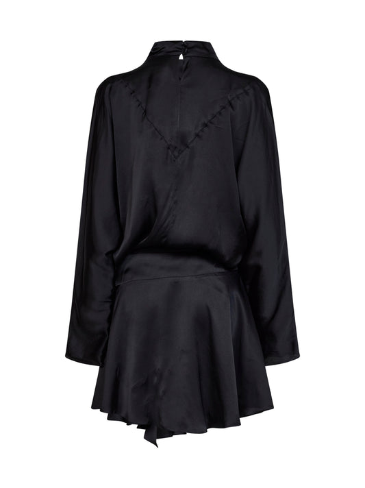Miniabito drappeggiato Neline in raso nero
