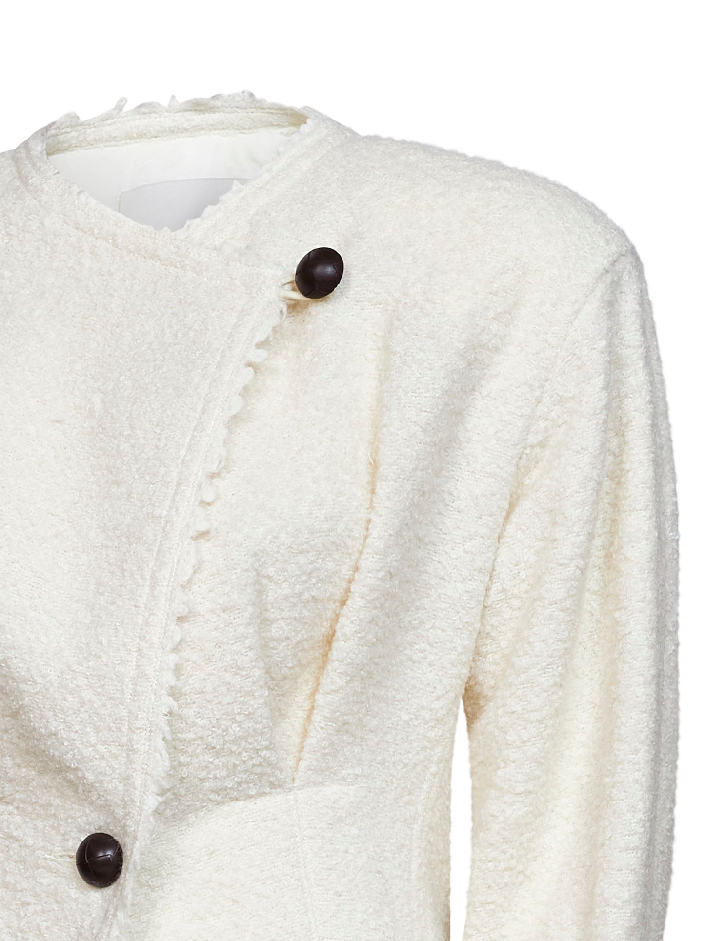Ecru bouclé wool and alpaca blend Suna jacket